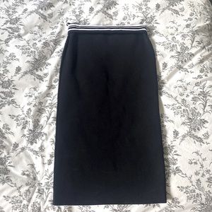 Black Strapless Babaton Dress w/ White Trim